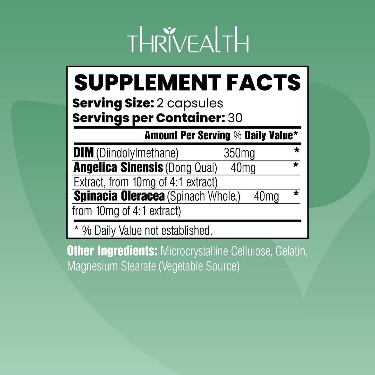 Thrivealth 350mg DIM Estrogen Balance Support Capsules